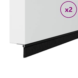 Šroubovací těsnění dveřního kartáče 2 pcs Černá 100 cm - obrázek 2