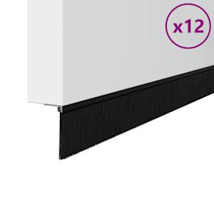 Šroubovací těsnění dveřního kartáče 12 pcs Černá 100 cm - obrázek 2