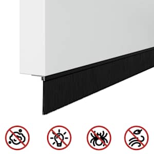 Šroubovací těsnění dveřního kartáče 12 pcs Černá 100 cm - obrázek 10