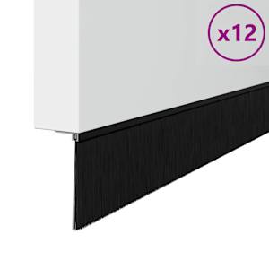 Šroubovací těsnění dveřního kartáče 12 pcs Černá 100 cm - obrázek 2