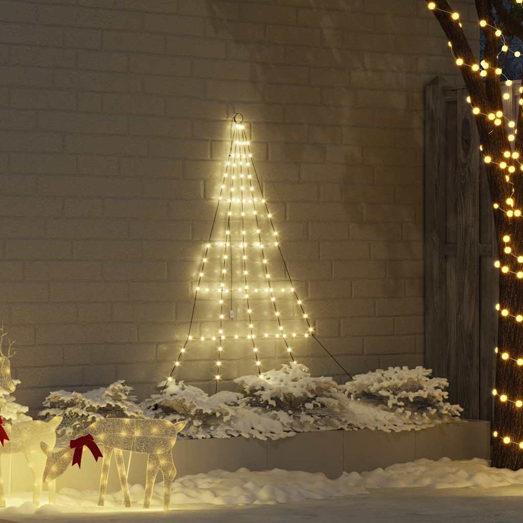 vidaXL Brad de Crăciun LED cu 112 LED Alb cald 182 cm Metal