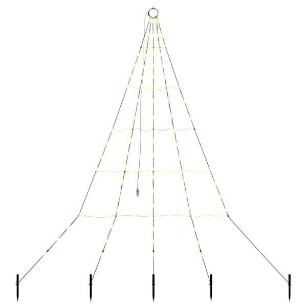 vidaXL LED j&otilde;ulupuu maapinna tahvlitega Soe valge 182 cm Metall