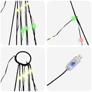 LED vánoční stromeček se zemními hroty Vícebarevný 182 cm kov - obrázek 7