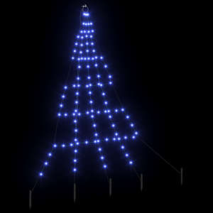 LED vánoční stromeček se zemními hroty Modrá 182 cm kov - obrázek 4