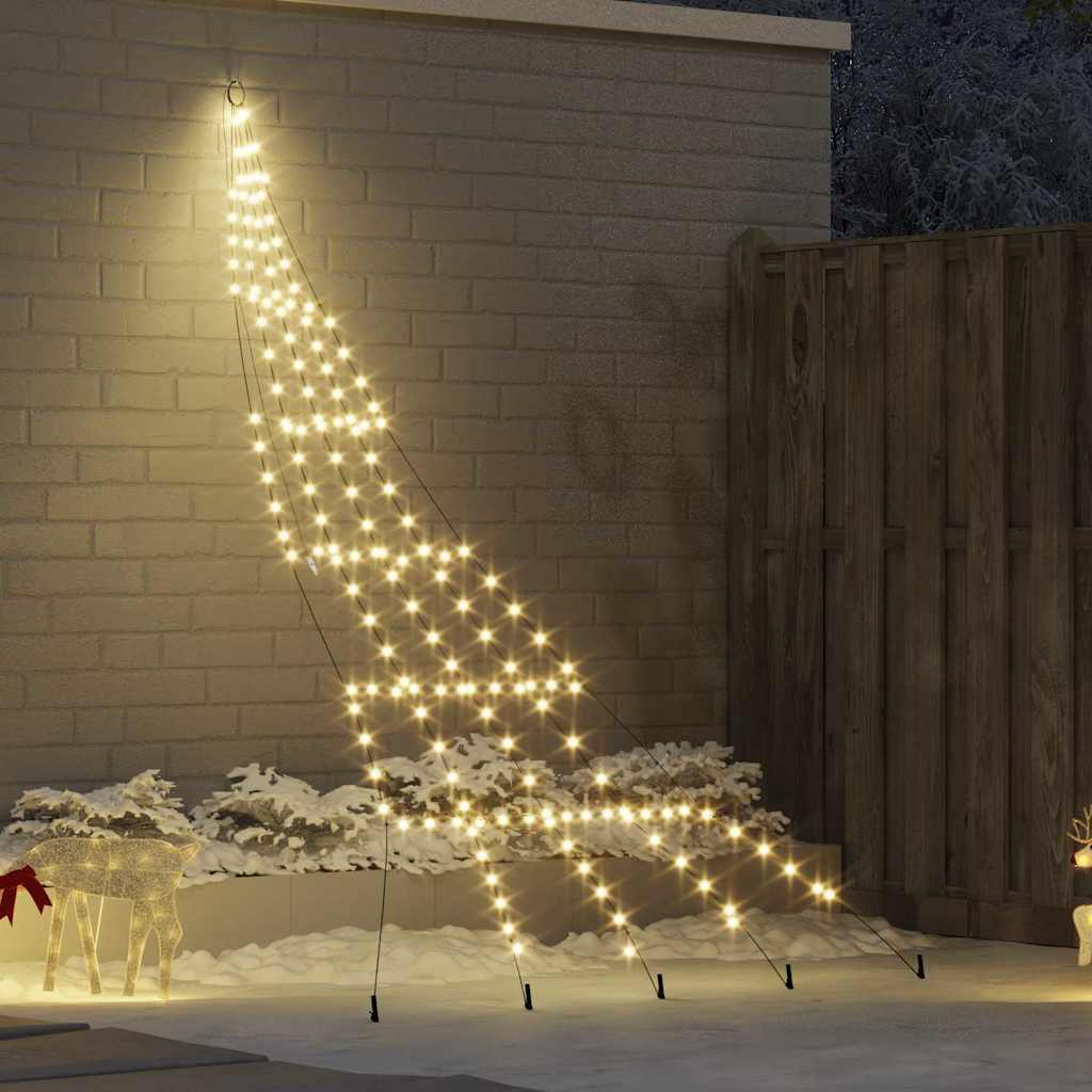 Arbre de Noël LED avec 168 LED Blanc chaud 306 cm Métal