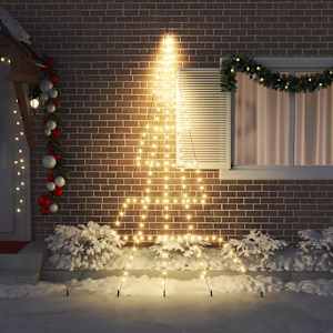 LED vánoční stromeček se zemními hroty Teplá bílá 306 cm kov - obrázek 3