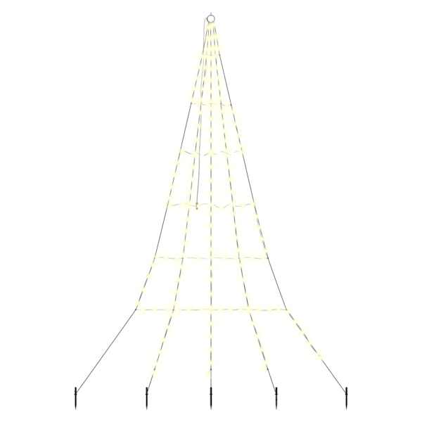 vidaXL LED j&otilde;ulupuu maapinna tahvlitega Soe valge 306 cm Metall