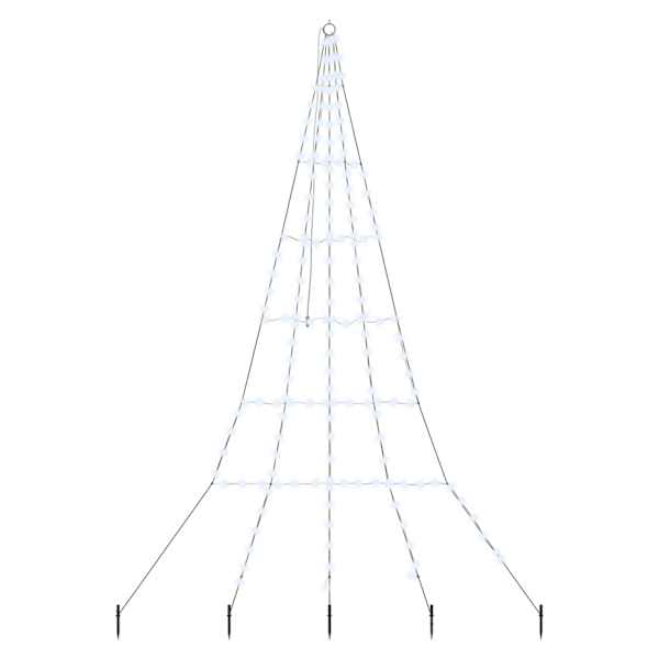 vidaXL LED j&otilde;ulupuu maapinna tahvlitega K&uuml;lm valge 306 cm Metall