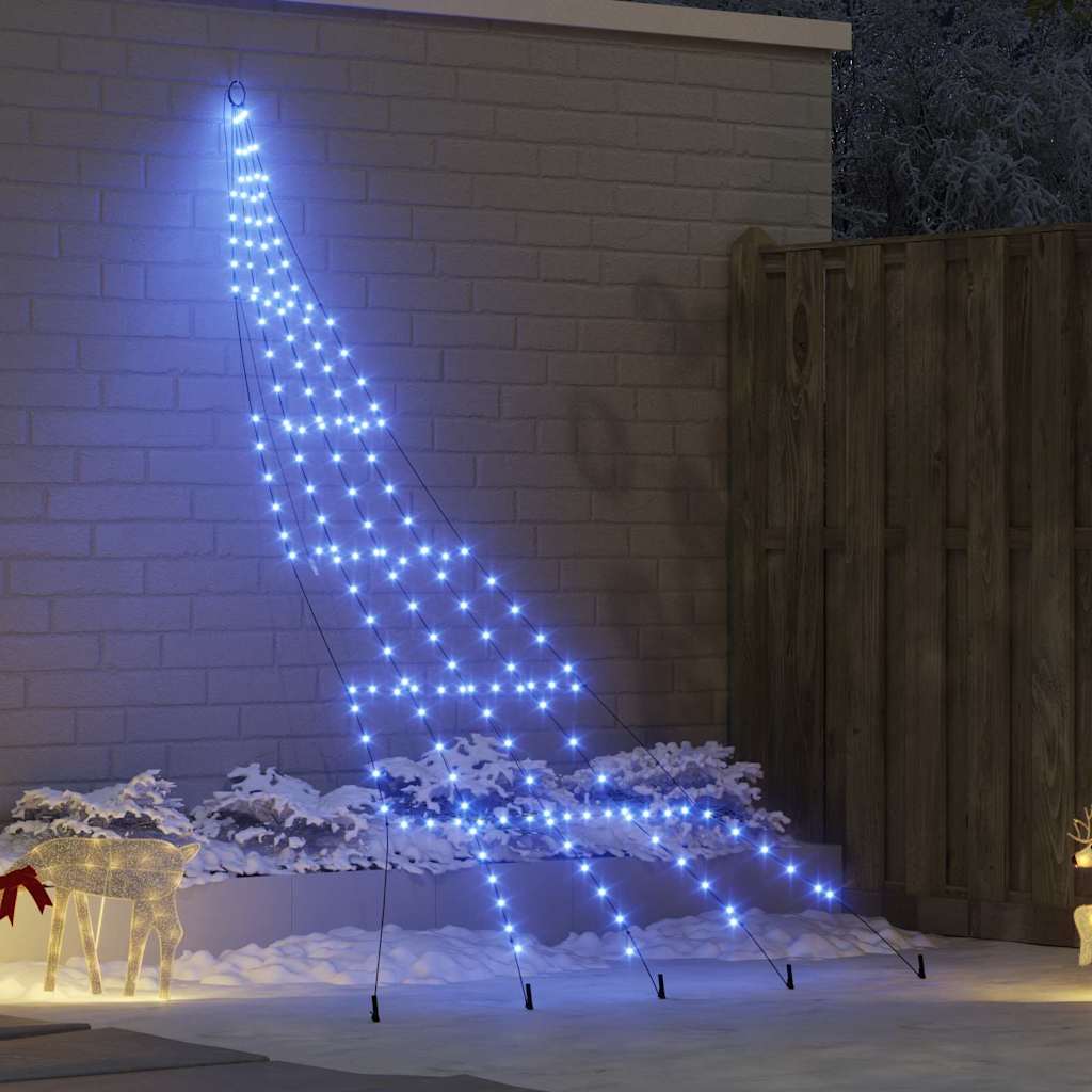 Arbre de Noël LED avec 168 LED Bleu 306 cm Métal