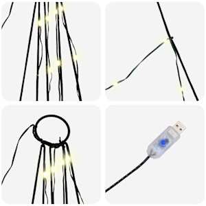 LED vánoční stromeček se zemními hroty Teplá bílá 511 cm kov - obrázek 7