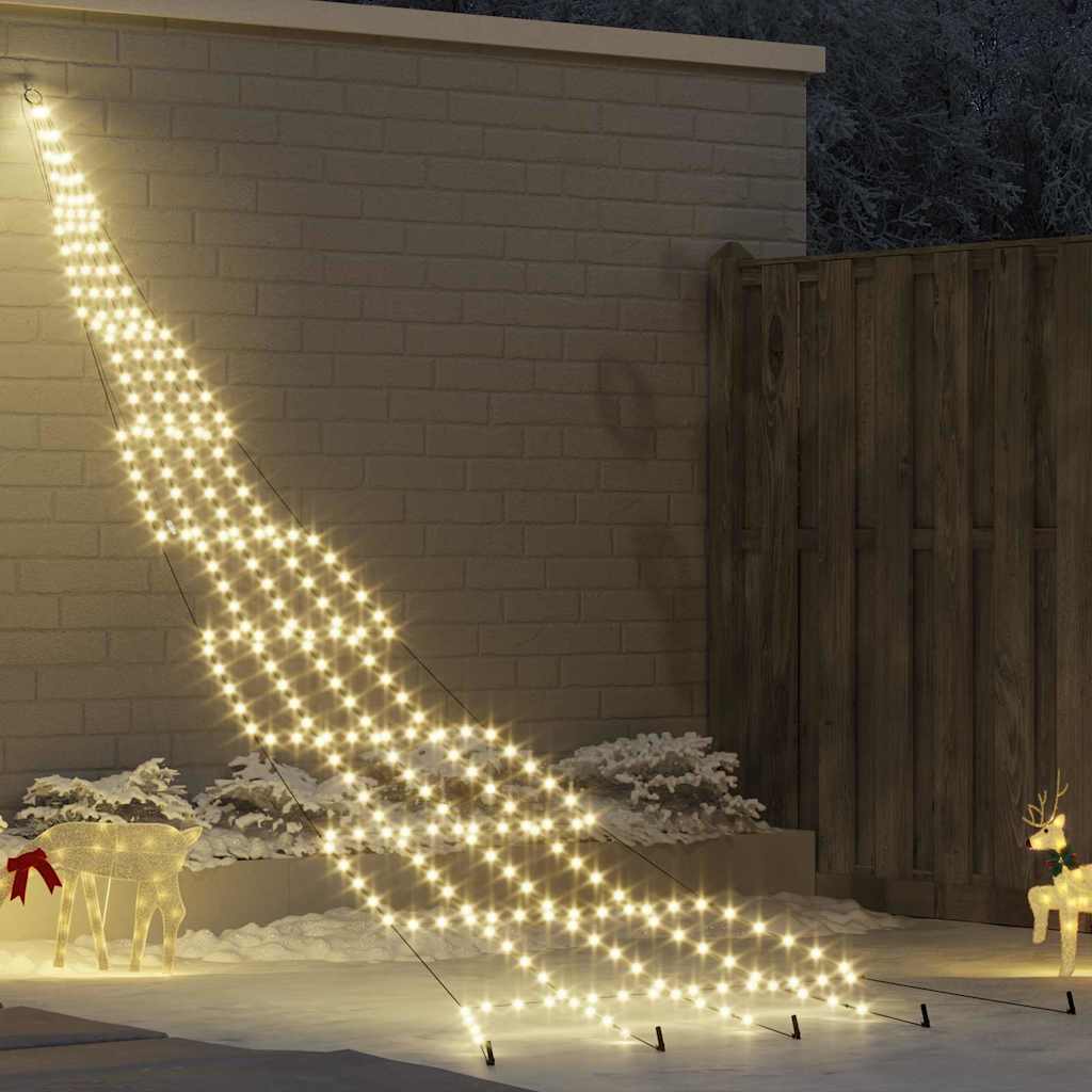 vidaXL Brad de Crăciun LED cu 276 LED Alb cald 511 cm Metal
