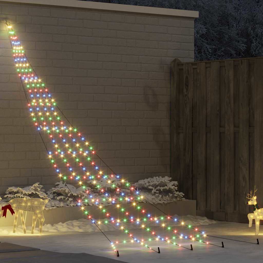 Arbre de Noël LED avec 276 LED Multicolore 511 cm Métal