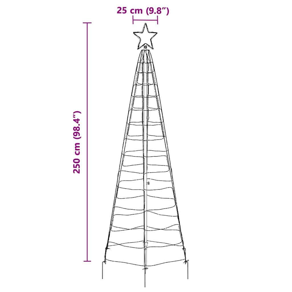 Χριστουγεννιάτικο Δέντρο LED με Σφήνες Εδάφους Θερμό λευκό - Image 9