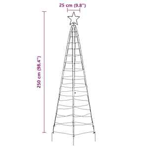 LED vánoční stromeček se zemními hroty Vícebarevný 250 cm - obrázek 9