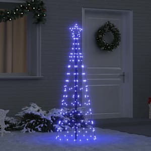 LED božično drevo z zemeljskimi ostrimi Modra 250 cm elezo