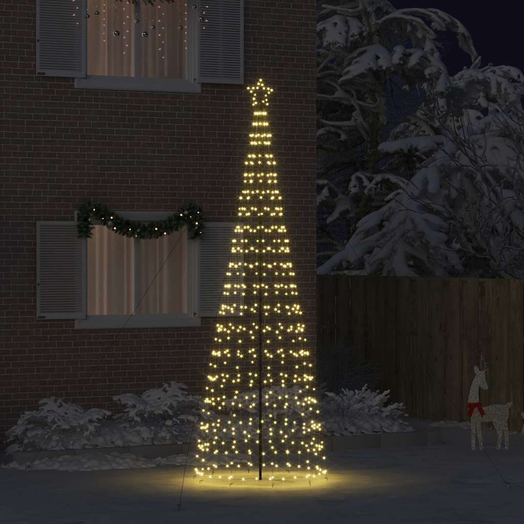 vidaXL Brad de Crăciun LED cu 800 LED Alb cald 400 cm Fier