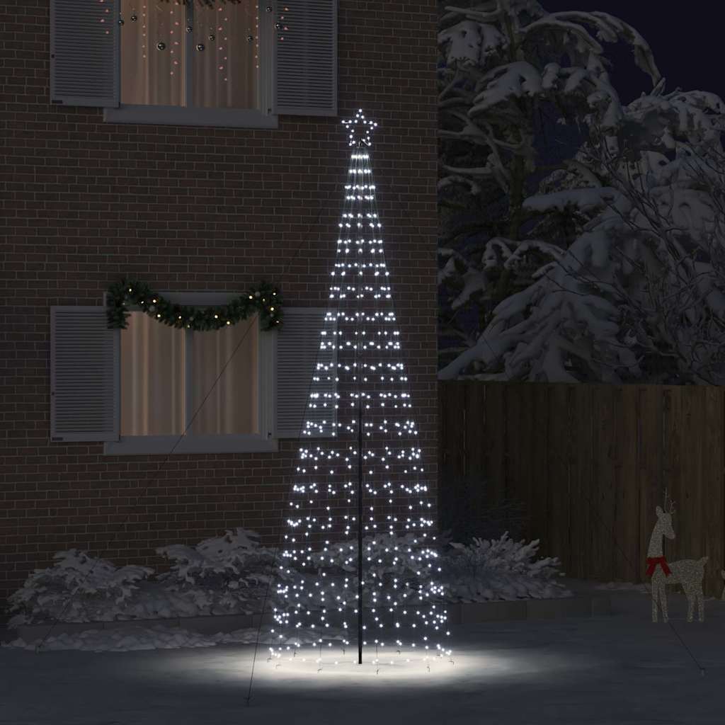 vidaXL Brad de Crăciun LED cu 800 LED Alb rece 400 cm Fier