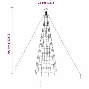 LED vánoční stromeček se zemními hroty Studená bílá 400 cm - obrázek 9