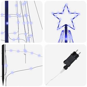 LED vánoční stromeček se zemními hroty Modrá 400 cm Železo - obrázek 6