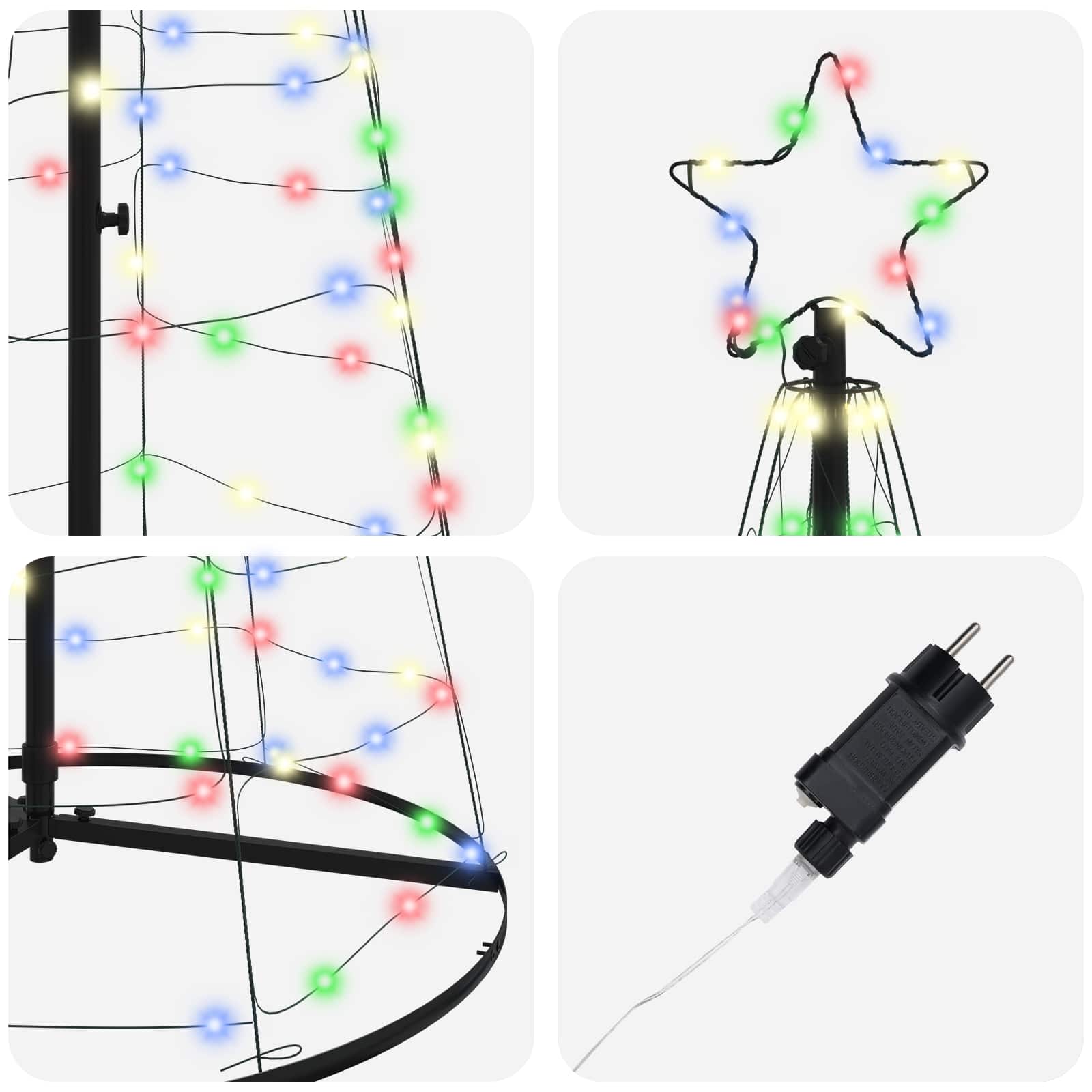 LED božično drevesce EKENAS 250 cm 390 LED Večbarvno Jeklo