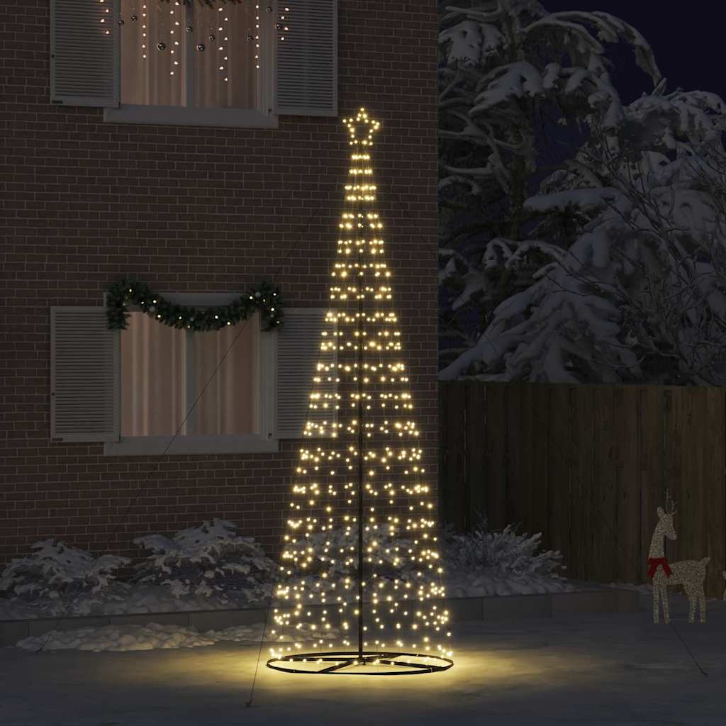 vidaXL Brad de Crăciun LED cu 800 LED cu suport Alb cald 400 cm Fier