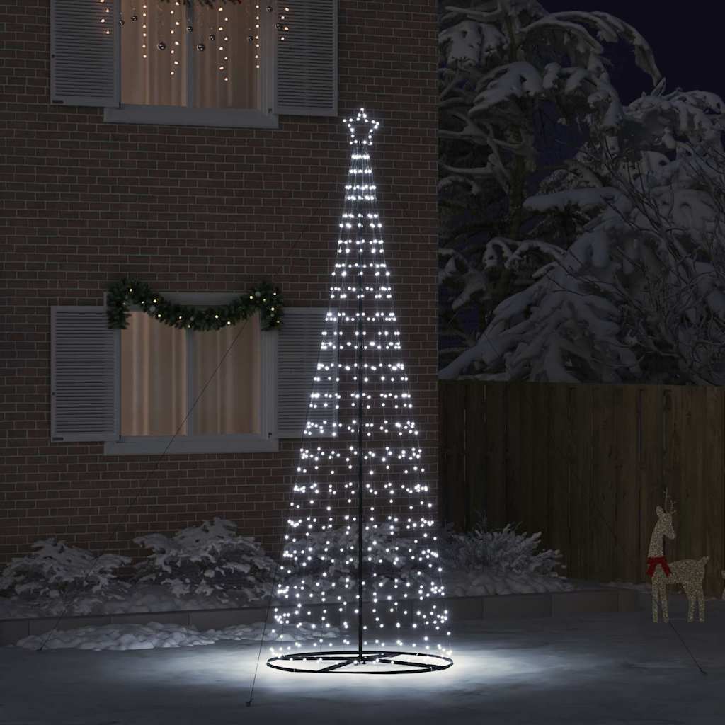 vidaXL Brad de Crăciun LED cu 800 LED cu suport Alb rece 400 cm Fier