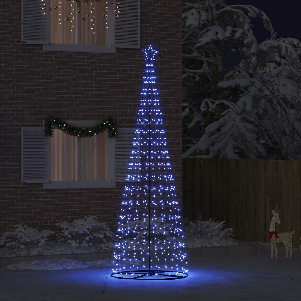 vidaXL Brad de Crăciun LED cu 800 LED cu suport albastru 400 cm Fier