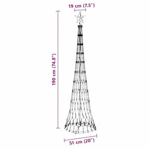 LED vánoční strom s stojanem Teplá bílá 51 x 51 x 190 cm kov - obrázek 8