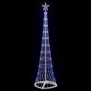 LED vánoční strom s 230 LED diodami Modrá 51 x 51 x 190 cm kov - obrázek 4