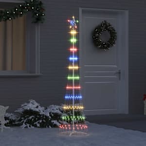 LED vánoční strom s stojanem Vícebarevný 51 x 51 x 190 cm kov - obrázek 1