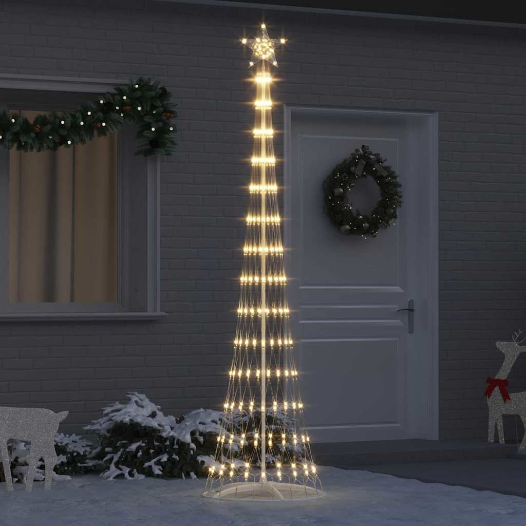 vidaXL Brad de Crăciun LED cu 290 LED Alb cald 70 x 70 x 250 cm Metal