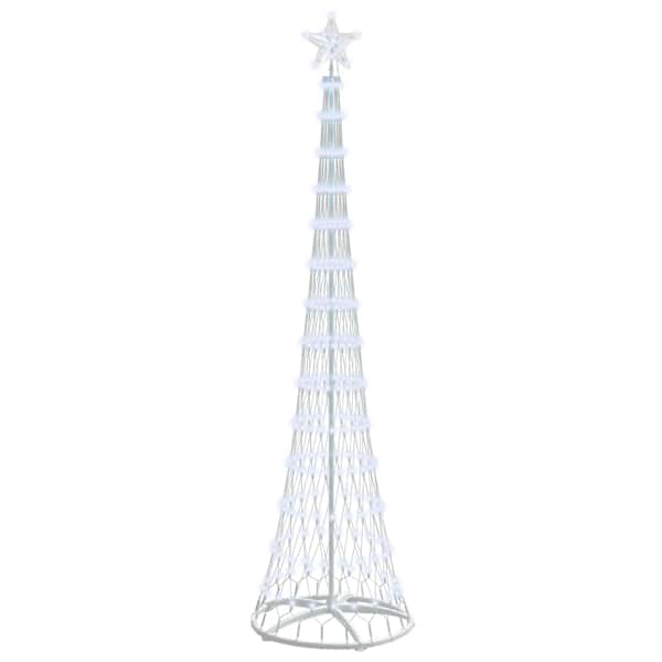 vidaXL LED j&otilde;ulupuu K&uuml;lm valge 250 cm Metall