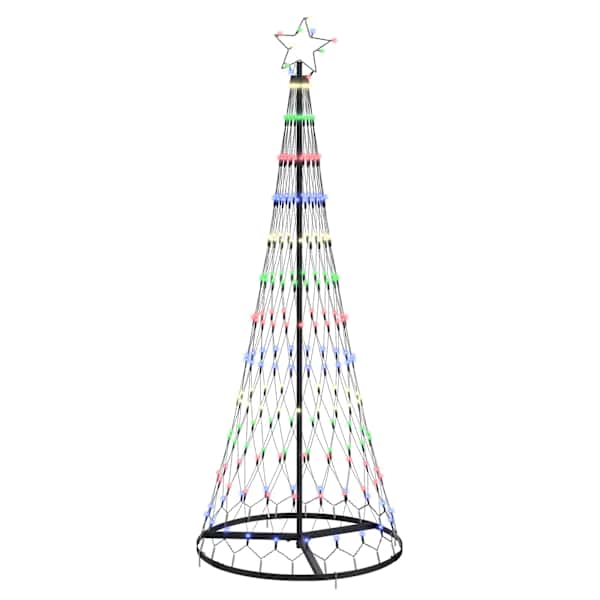vidaXL LED j&otilde;ulupuu Mitmev&auml;rviline 184.5 cm Metall