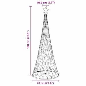 LED vánoční strom s 230 LED diodami Vícebarevný 184,5 cm kov - obrázek 8