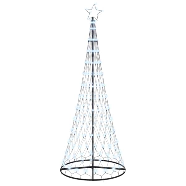 vidaXL LED j&otilde;ulupuu K&uuml;lm valge 250 cm Metall