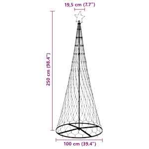 LED vánoční strom s 295 LED diodami Studená bílá 250 cm kov - obrázek 8
