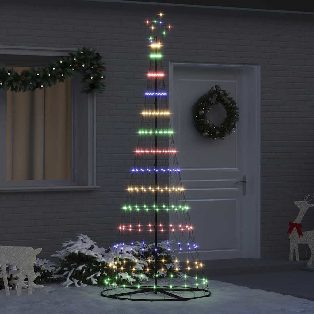 vidaXL Brad de Crăciun LED Multicolour 100 x 100 x 250 cm Metal