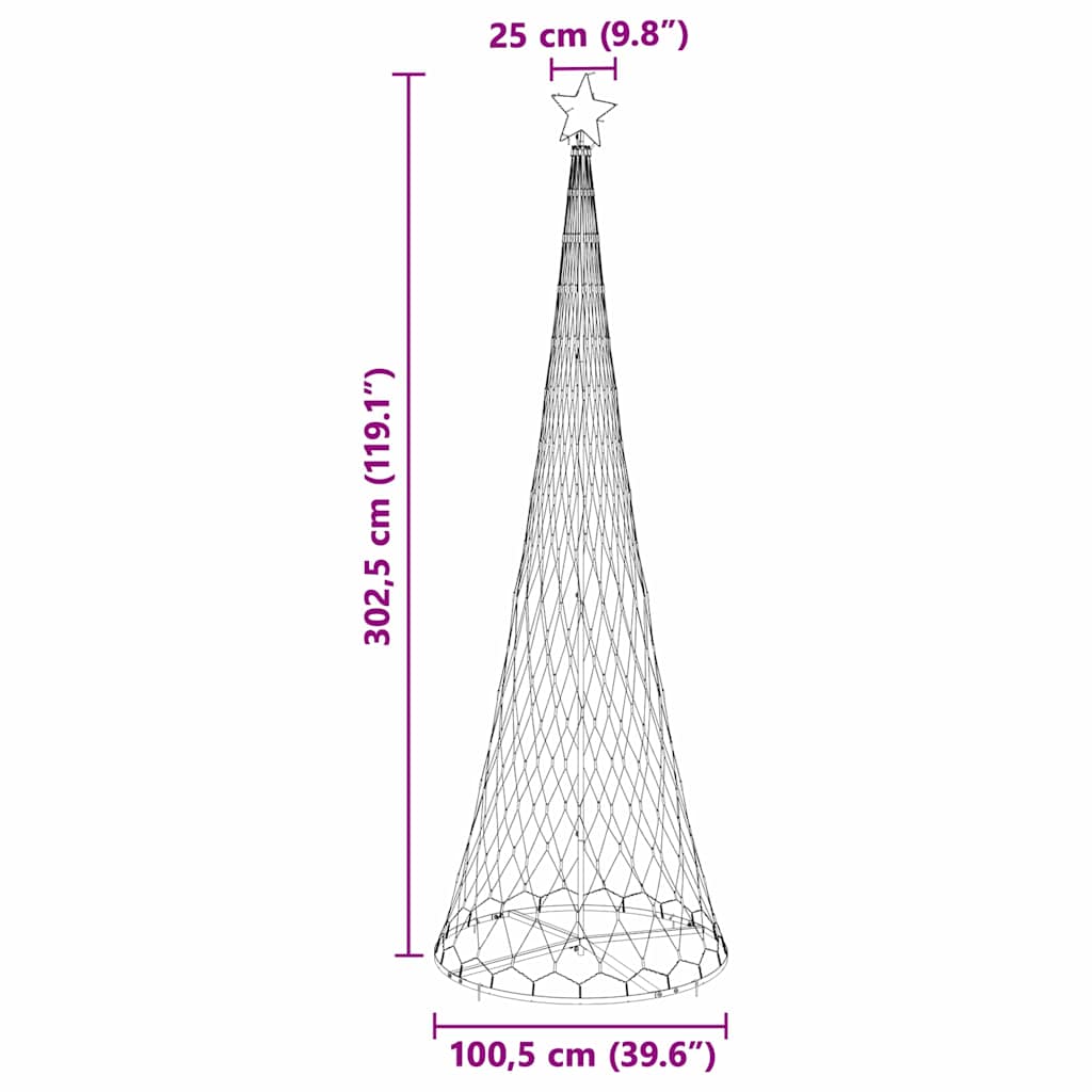 LED Χριστουγεννιάτικο Δέντρο Μπλε 100.5 x 100.5 x 302.5 εκ - Image 8