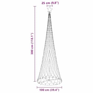 LED vánoční strom s 355 LED diodami Modrá 184,5 cm kov - obrázek 8