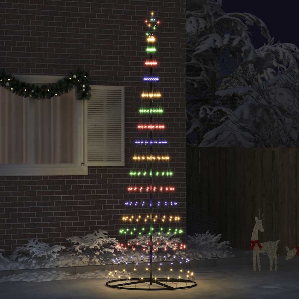 vidaXL Brad de Crăciun LED Multicolour 100.5 x 100.5 x 302.5 cm Metal