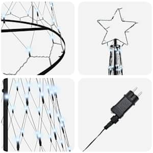 LED vánoční strom s 455 LED diodami Studená bílá 184,5 cm kov - obrázek 6