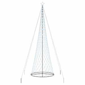 LED vánoční strom s 455 LED diodami Studená bílá 184,5 cm kov - obrázek 2