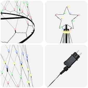 LED vánoční strom s 455 LED diodami Vícebarevný 184,5 cm kov - obrázek 6