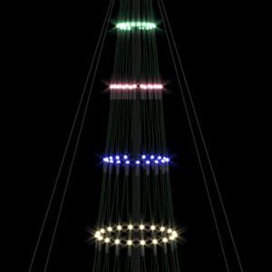 LED vánoční strom s 455 LED diodami Vícebarevný 184,5 cm kov - obrázek 7