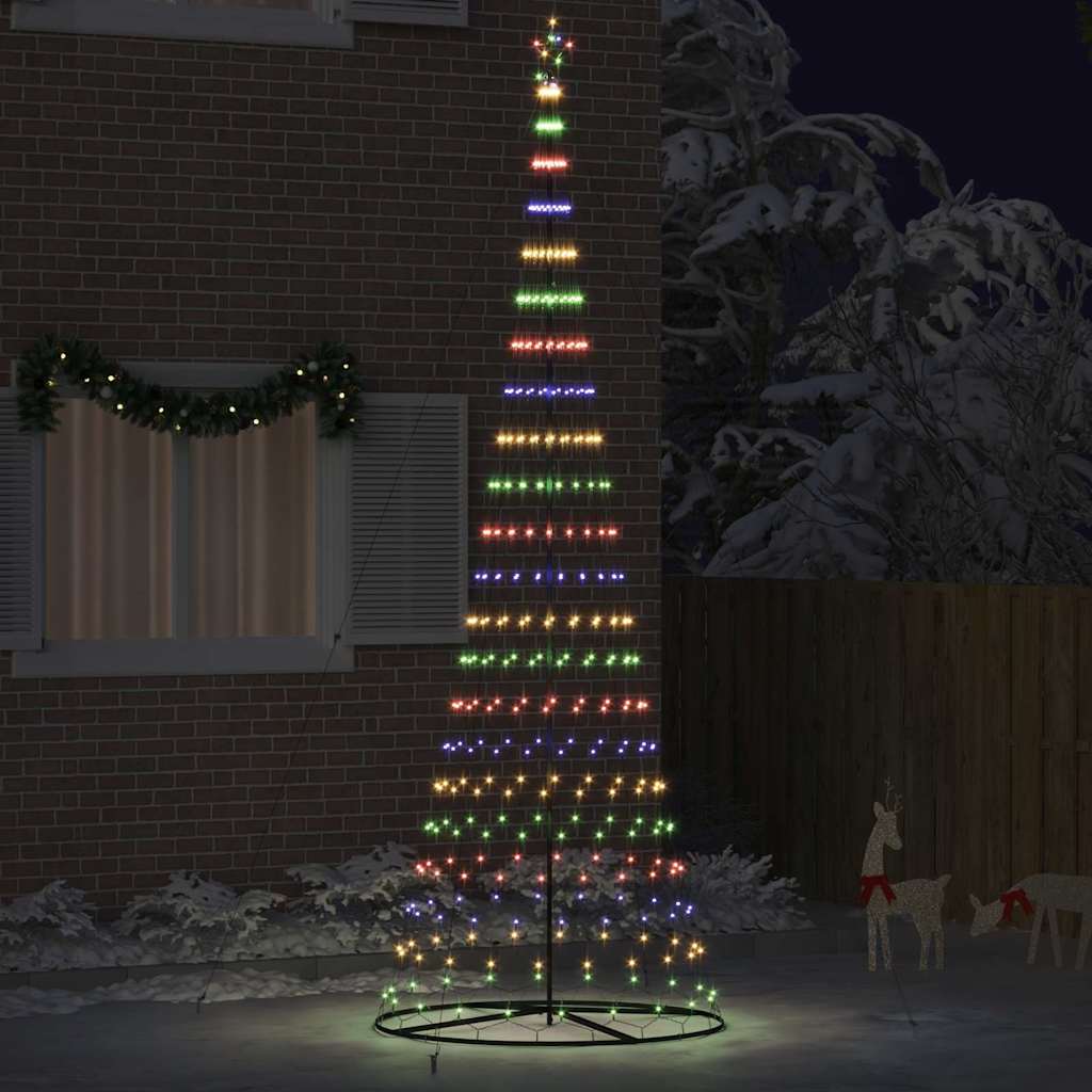 vidaXL Brad de Crăciun LED Multicolour 138.5 x 138.5 x 399 cm Metal
