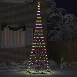 LED božično drevesce med 455 LED večbarvno 399 cm Kovina