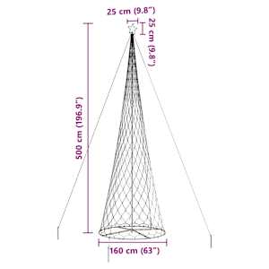LED vánoční strom s 555 LED diodami Teplá bílá 500 cm kov - obrázek 9