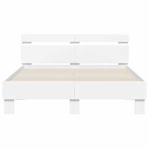 Rám postele s LED s čelo Bílá 137 x 190 cm kompozitní dřevo - obrázek 6