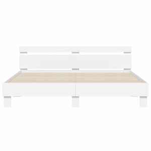 Rám postele s LED s čelo Bílá 193 x 203 cm kompozitní dřevo - obrázek 6