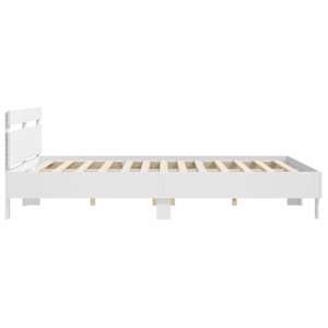 Rám postele s LED s čelo Bílá 193 x 203 cm kompozitní dřevo - obrázek 7